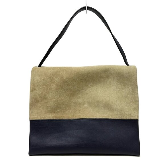 CELINE All Soft Beige Navy Red Suede Leather - Shoulder Bag 555-073025 - Picture 2 of 9